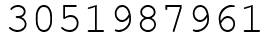 Число 3051987961.