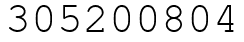 Число 305200804.