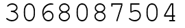 Число 3068087504.