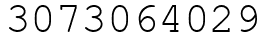 Число 3073064029.
