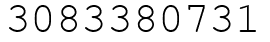 Число 3083380731.