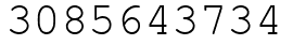 Число 3085643734.