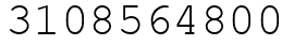 Число 3108564800.