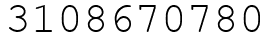 Число 3108670780.