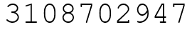 Число 3108702947.