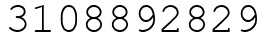Число 3108892829.