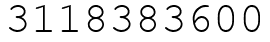 Число 3118383600.