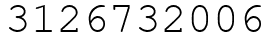 Число 3126732006.