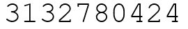 Число 3132780424.