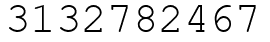 Число 3132782467.