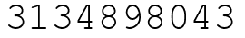 Число 3134898043.