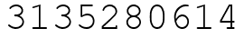 Число 3135280614.