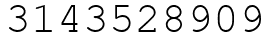 Число 3143528909.