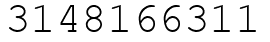 Число 3148166311.