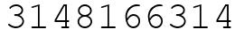 Число 3148166314.