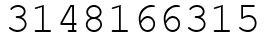 Число 3148166315.