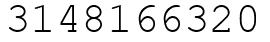 Число 3148166320.
