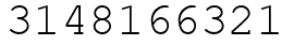 Число 3148166321.