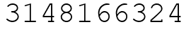 Число 3148166324.