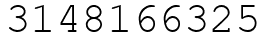 Число 3148166325.