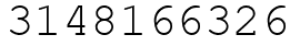 Число 3148166326.