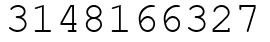 Число 3148166327.