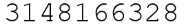 Число 3148166328.