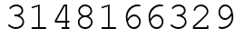 Число 3148166329.