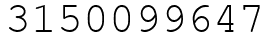Число 3150099647.