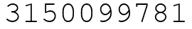 Число 3150099781.