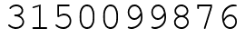Число 3150099876.