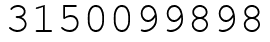 Число 3150099898.