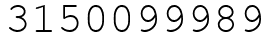 Число 3150099989.