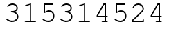 Число 315314524.