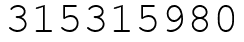 Число 315315980.