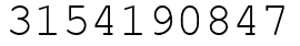 Число 3154190847.