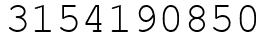 Число 3154190850.