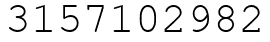 Число 3157102982.