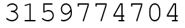Число 3159774704.