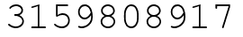 Число 3159808917.