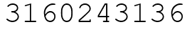 Число 3160243136.