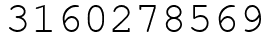 Число 3160278569.