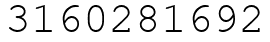 Число 3160281692.