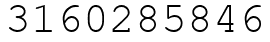 Число 3160285846.