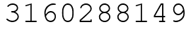 Число 3160288149.