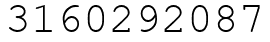 Число 3160292087.