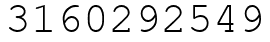 Число 3160292549.