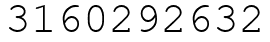 Число 3160292632.