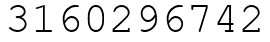 Число 3160296742.