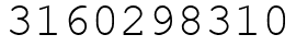 Число 3160298310.